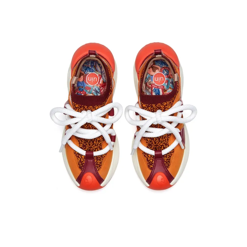 U.IN Painted Travel Shoes Bilbao A1 & A2 Artistic Collection Chunky Sneakers Women's-3