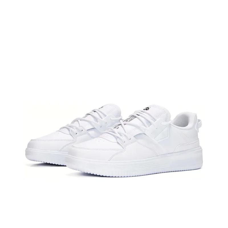 361° Slip Resistant Coverage Wear Resistant Lightweight Breathable Balance Low Top Skateboard Shoes Men's White-1