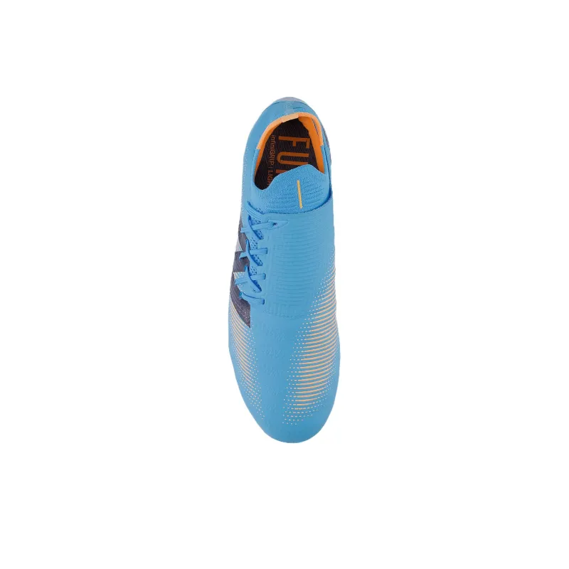 New Balance Furon V7 FG Rubber Long Studs Abrasion Resistant Soccer Shoes Unisex Blue Orange-3