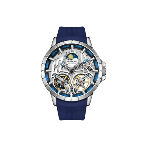 HANBORO Automatic Mechanical Movement Watch Men's Watches Cut Out Dial HBR908 BL