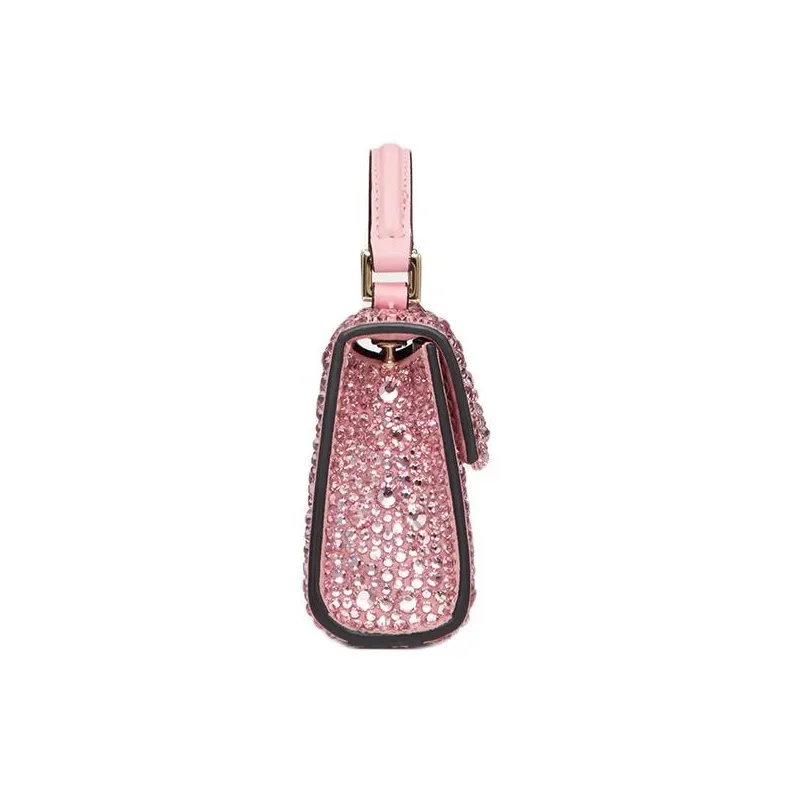 Valentino VSLING Embroidery Crossbody Bag, Shoulder Bag Mini Women's Glitter Pink-2
