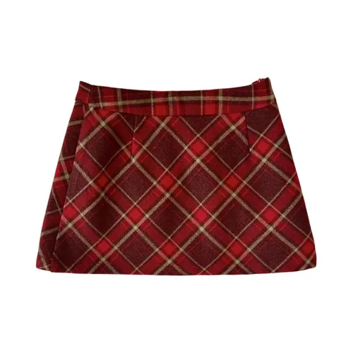 Jenna Chun Casual Short Skirts Women's Red