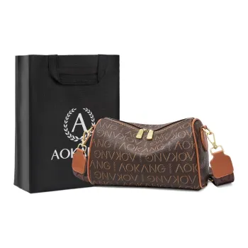 AOKANG PVC And Synthetic Leather Boston Bag Crossbody Bag Shoulder Bag Pillow Bag Mom Bag Regular Women's Cocoa Coffee