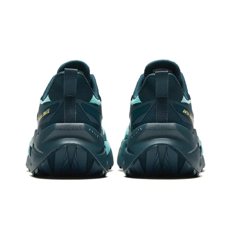 Anta Cushioning Wear-Resistant Low-Top Running Shoes Men's Blue Green-2