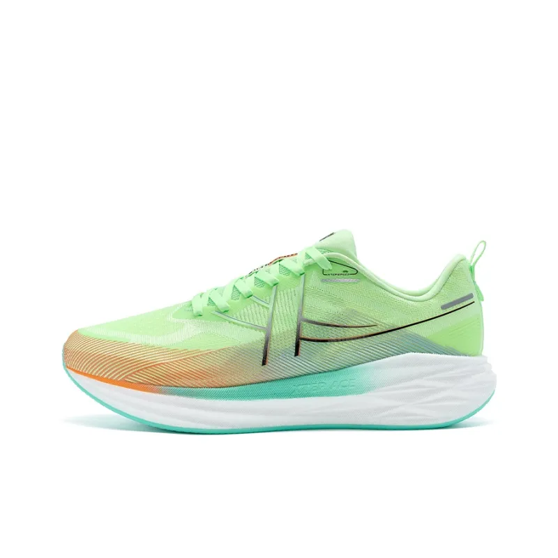 China Post x XTEP Low Top XTEP ACE Running Shoes Men's Sail White/Ghost Green/Fluorescent Soft Orange-0