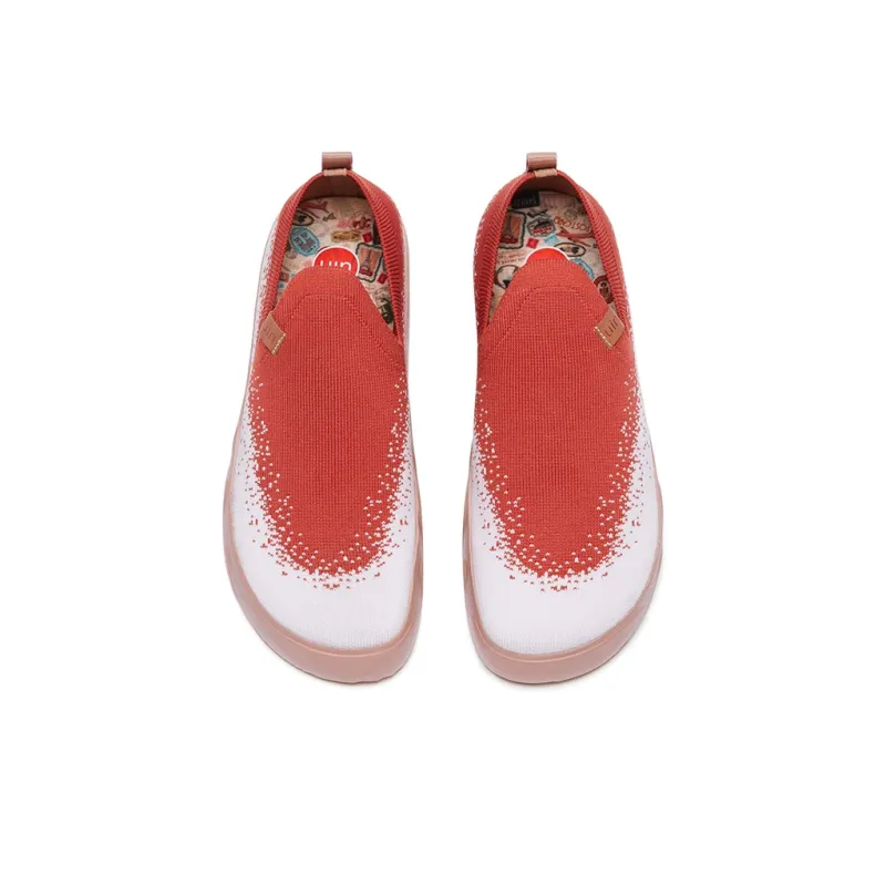 U.IN Art Collection Skateboard Shoes Women's Low Top Red-3