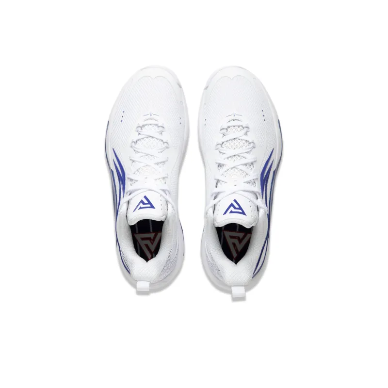 LiNing Shining FVV PE Cushioned Slip Resistant Lightweight Rebound Low Top Basketball Shoes Men's White Blue-3