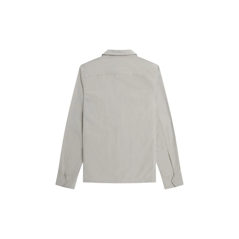 FRED PERRY Textured Zip Through Overshirt Jackets & Coats Men's Gray-1