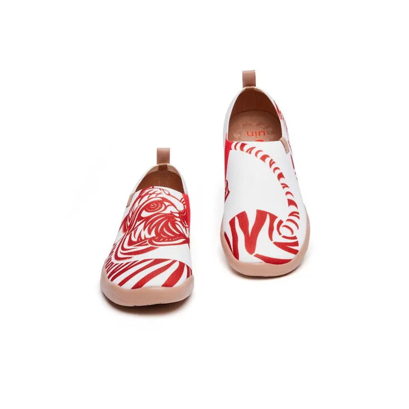 U.IN Painted Travel Shoes Toledo 1 Year Of The Dragon Red Collection Casual Shoes Women's-2