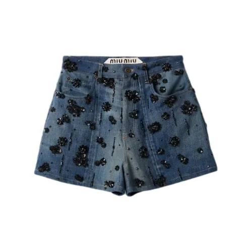 MIU MIU Denim Shorts Women's Blue