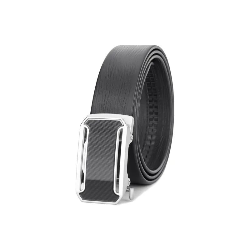 Cows Reign Automatic Buckle With Texture Fashion Business Leather Belts Men's Width 3.4cm-0