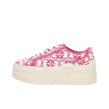 PINKO Greta Love Birds-logo Platform Sneakers