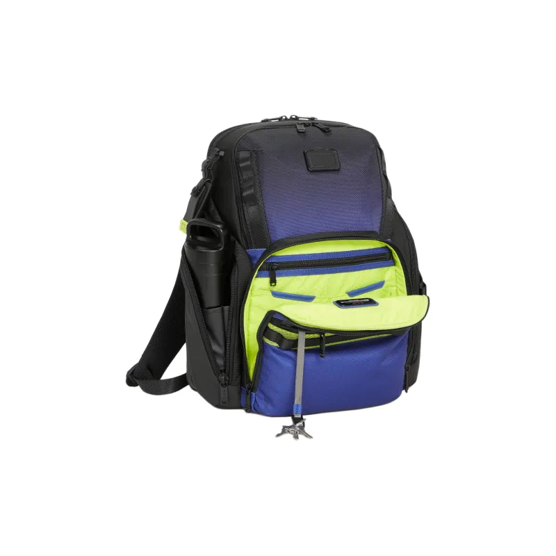 TUMI Leather Backpack Unisex Blue-3