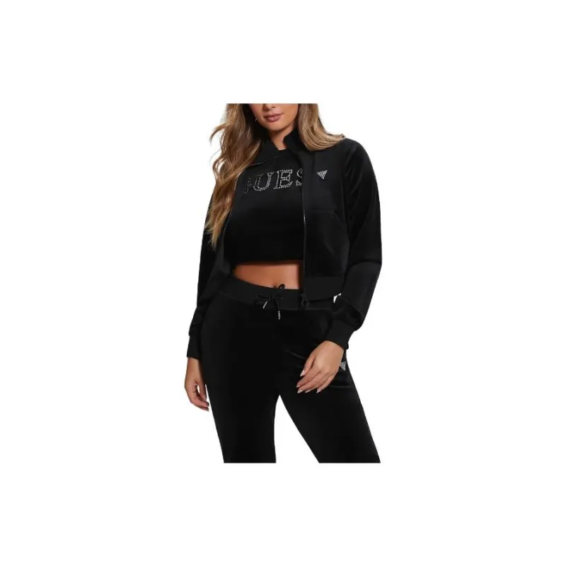 GUESS Eco Couture Full-Zip Sweatshirt Jackets Coats Women's Black-2