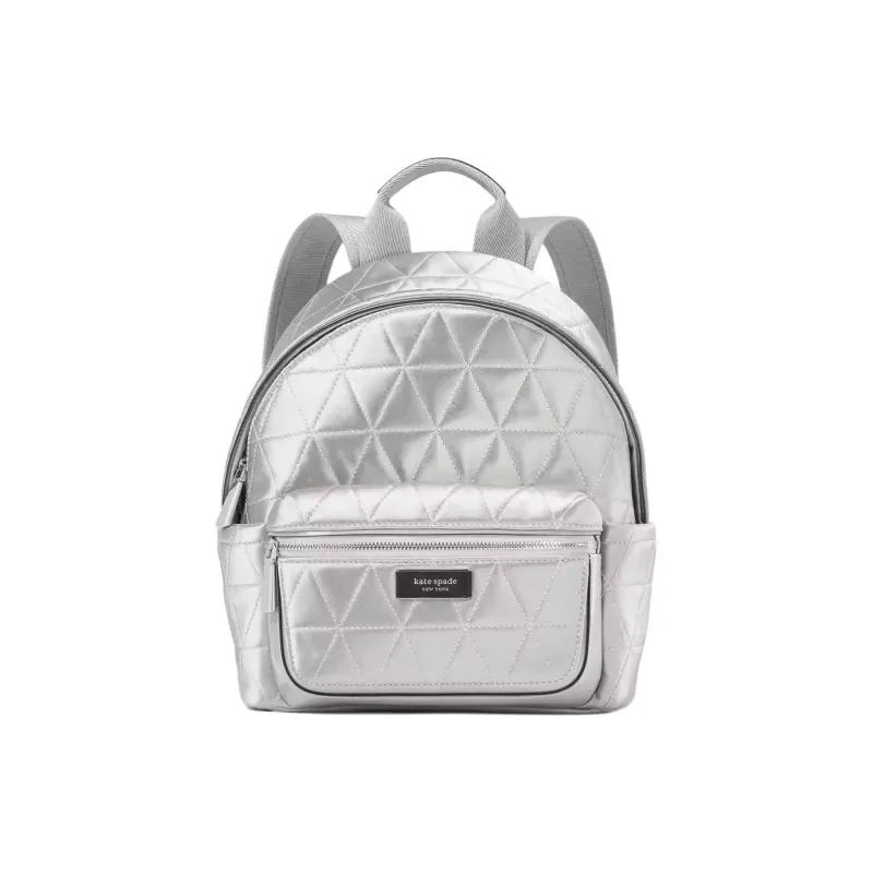 Kate Spade Sam Satin Backpack Small Size Women's Silver-0
