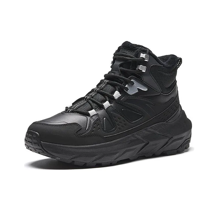 Anta Cushioning Wear Resistant High Top Outdoor Shoes Women's Black-1