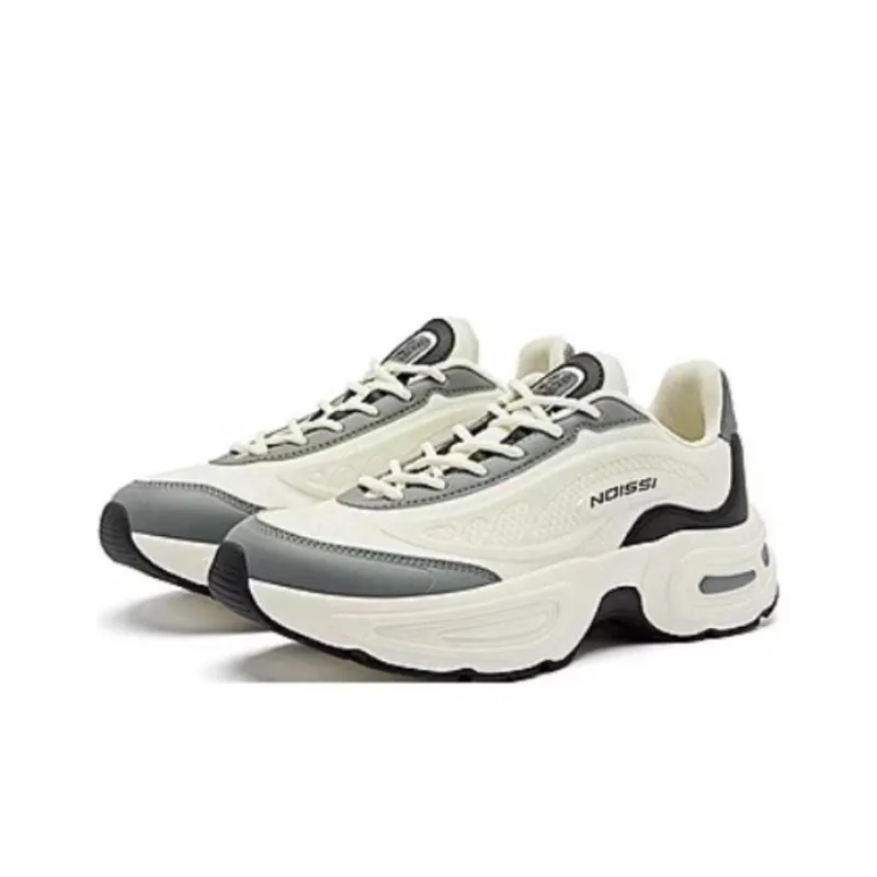 QIAODAN Cushioning Abrasion Resistant Balance Low Top Casual Shoes Women's White Gray Black-1