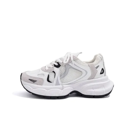 DD&OO Chunky Sneakers Women's Low-Top White/Black