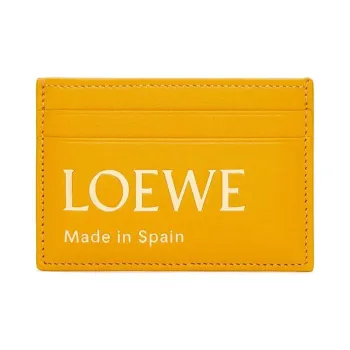LOEWE Nappa Cow Leather Card Holder Women's Sunflower Yellow