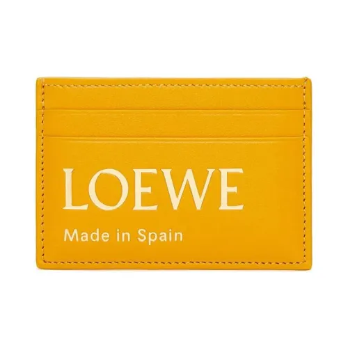 LOEWE Nappa Cow Leather Card Holder Women's Sunflower Yellow