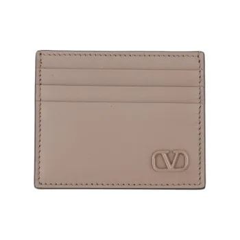Valentino Calfskin Card Holder Men's Clay
