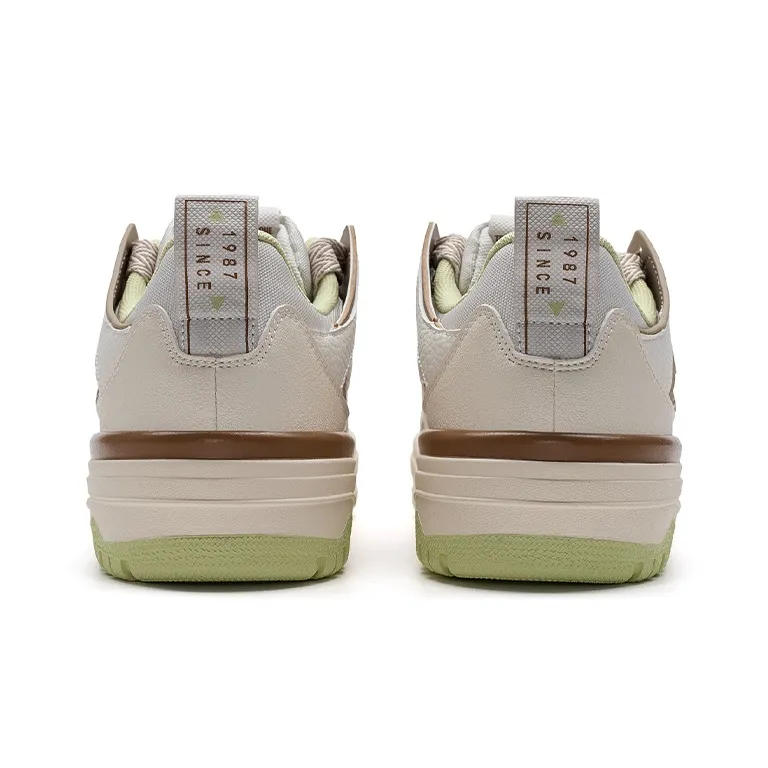 XTEP Skateboard Shoes Men Low Top Honey Tea Brown/White Sand Gray/Light Mist Khaki-3
