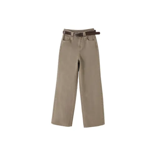 XIANGYING Jeans Women's Khaki