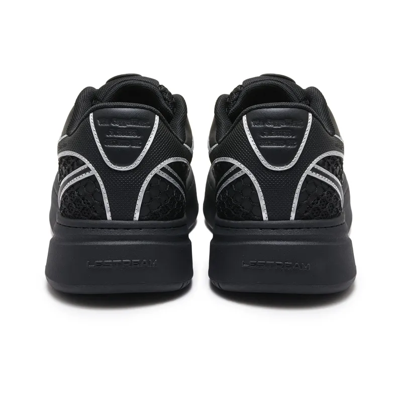 LeStream Lightweight Breathable Support Height Increasing Low Top Skateboard Shoes Unisex Black-3