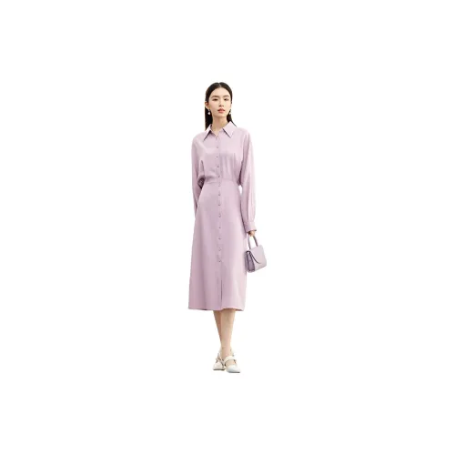 SENTUBILA Long-Sleeved Dresses Women's Taro Purple