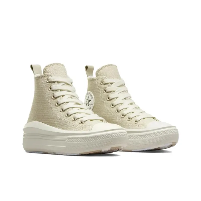 Converse All Star Move Anti Slip And Wear Resistant Coverage High Top Canvas Shoes Women's Beige-2