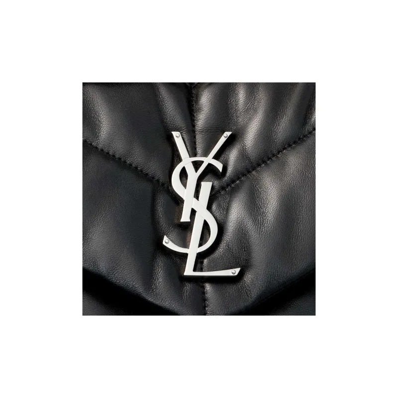 SAINT LAURENT Puffer Logo Plaque Small Shoulder Bag-5