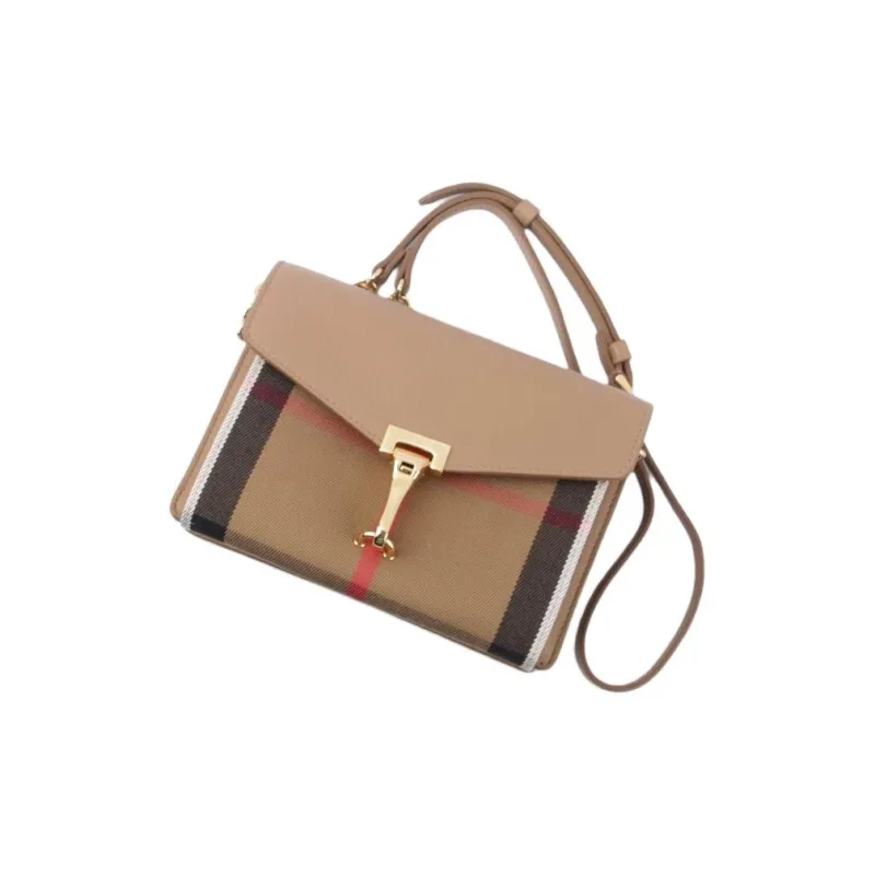 Burberry Canvas With Leather Crossbody Bag, Shoulder Bag Unisex Camel-5