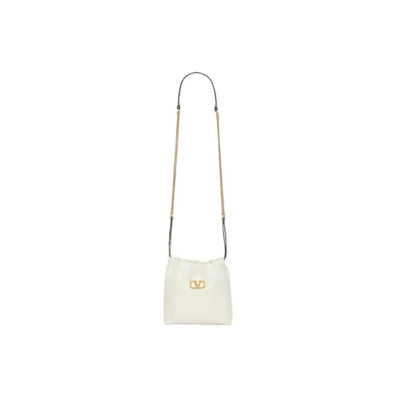 Valentino Calfskin Bucket Bags Crossbody Bag Shoulder Bag Women's White-1