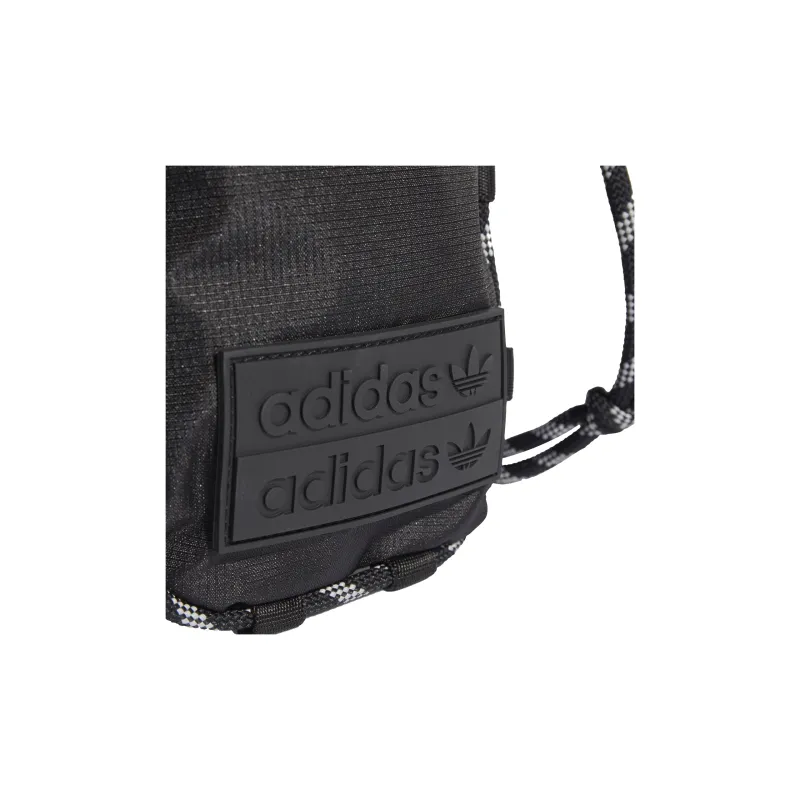 Adidas Originals Recycled Material Sports Bag, Coin Purse, Card Holder, Shoulder Bag Unisex Black-3