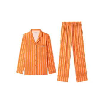 JOCKEY Pajama Set Women's Orange Stripes