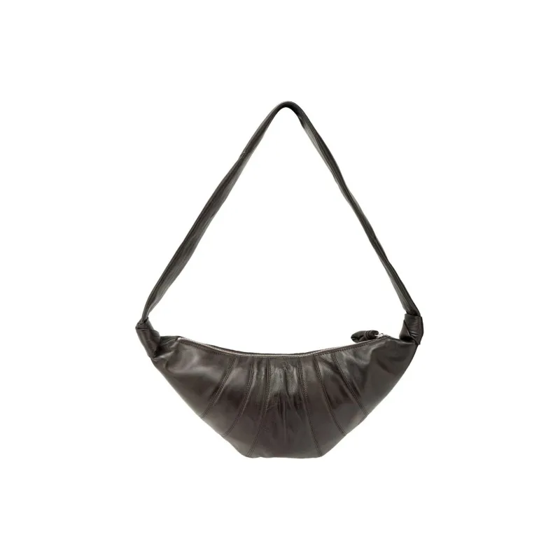 Lemaire Lambskin Goat Horn Puffy Crossbody Bags Medium Size Dark Chocolate-3