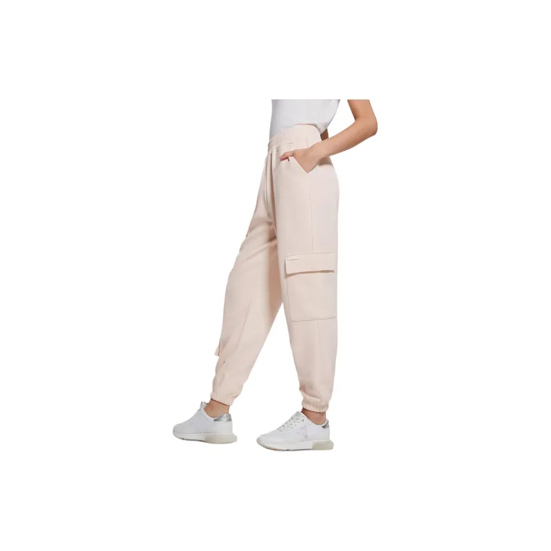 GUESS Euphemia Cargo Sweatpants Cargo Pants Women's Milk White-2