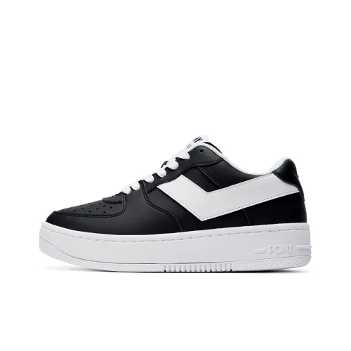 PONY Lighting Coverage Anti Slip And Wear Resistant Low Top Skateboard Shoes Unisex Black