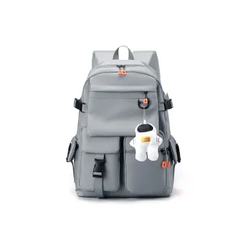 GEERDUN Nylon Large Capacity Backpack For High School And College Students Unisex Black/Gray