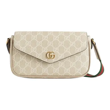 GUCCI Ophidia Supreme Canvas One Shoulder Canvas Bag Crossbody Bags Mini Women's Beige Mixed Wheat