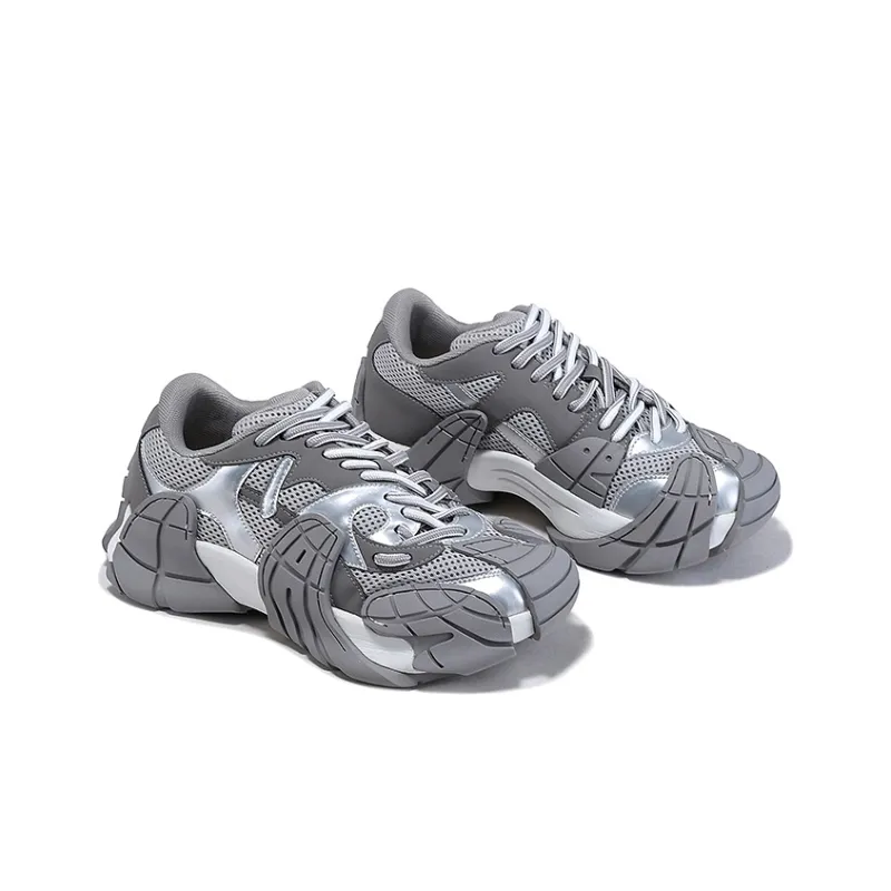 BELLALILY Anti Slip And Wear Resistant Height Increasing Low Top Chunky Sneakers Women's-3