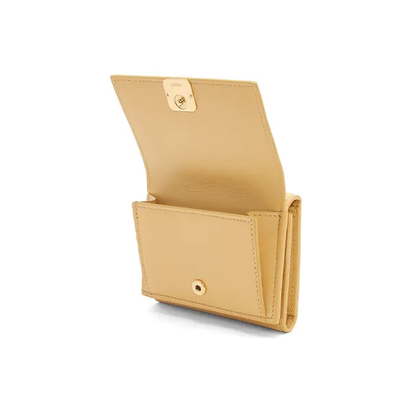 LOEWE Bright Nappa Calfskin Wallet Women's Deep Butter-3