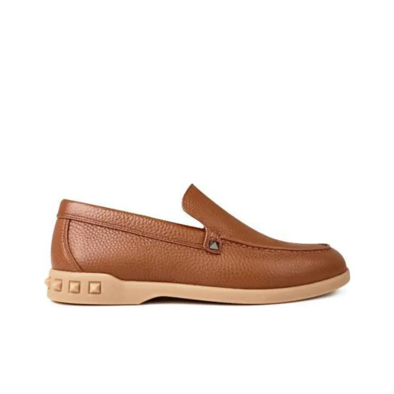 Valentino ROCKSTUD Loafers Women's Brown-1
