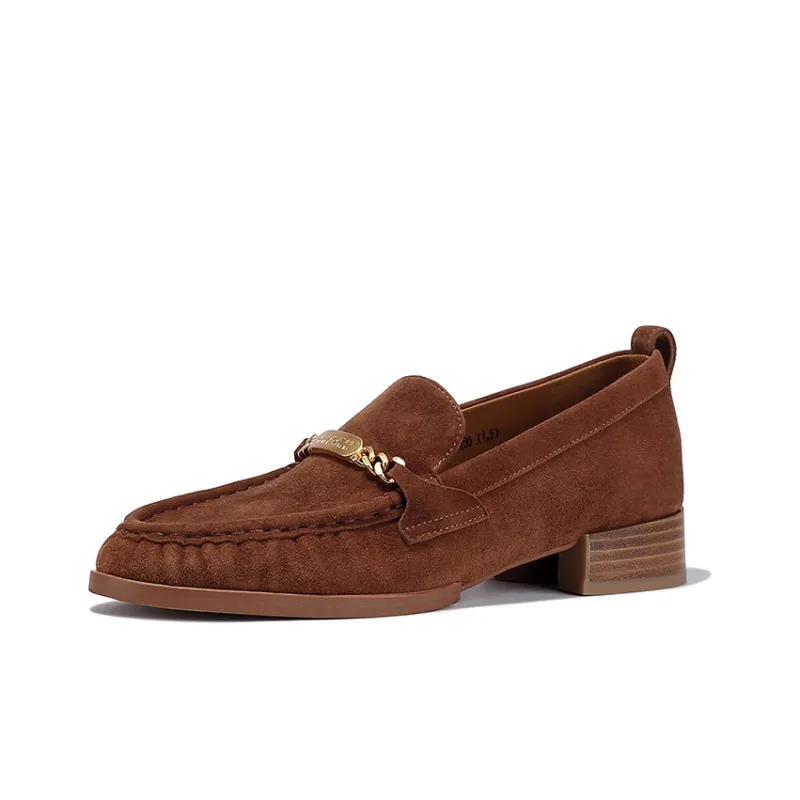 BELLALILY Loafers Women's Brown, Gray-6