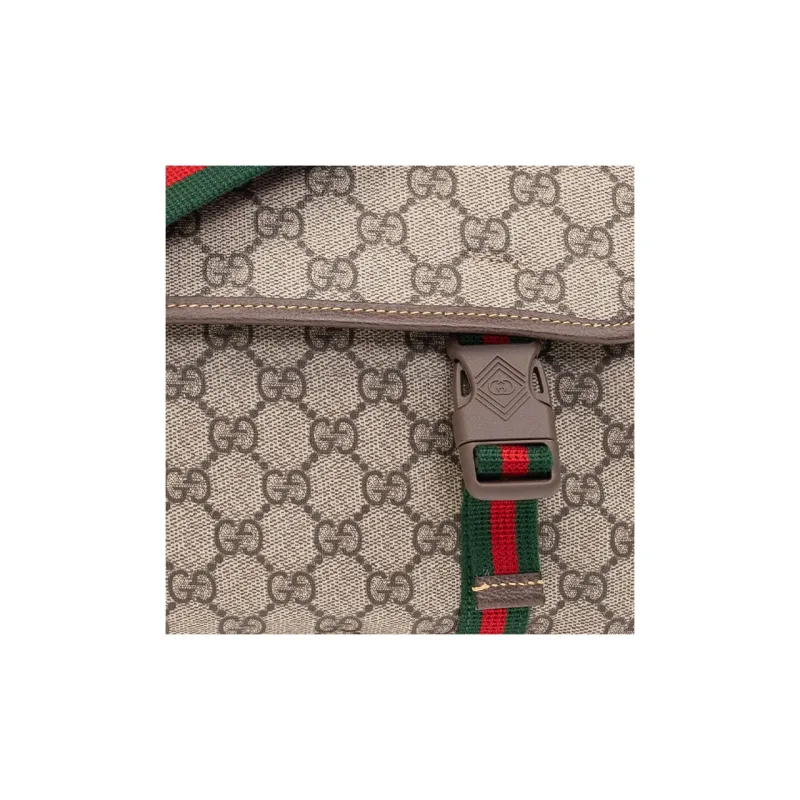 GUCCI Canvas With Leather Binding Messenger Bag Shoulder Bag Crossbody Bag Regular Men's Beige/Ebony-4