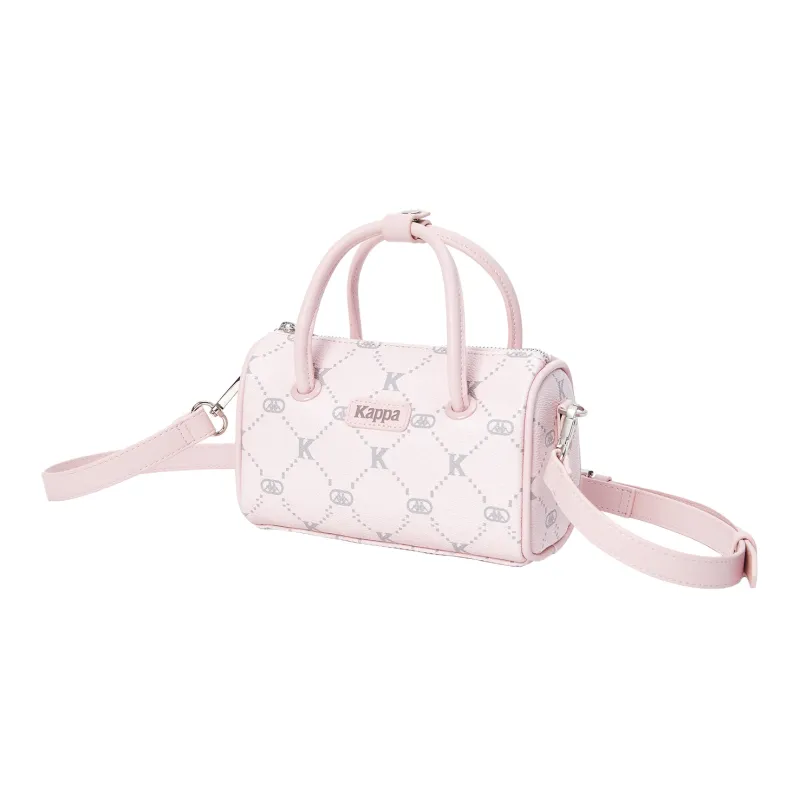 Kappa Matte Leather Boston Bag Cylinder Bag Fashion Handbag Regular Women's Peachy Puff Pink-1
