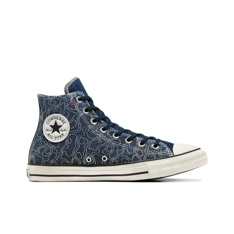 Converse Chuck Taylor All Star Anti Slip Wear Resistant Breathable Lightweight High Top Canvas Shoes Unisex Blue-1