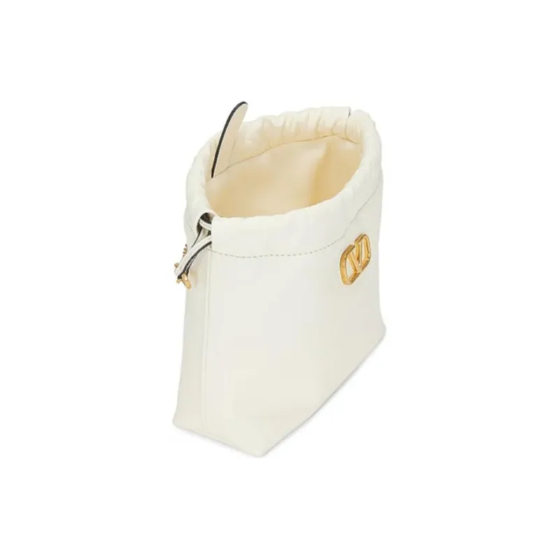Valentino Calfskin Bucket Bags Crossbody Bag Shoulder Bag Women's White-4