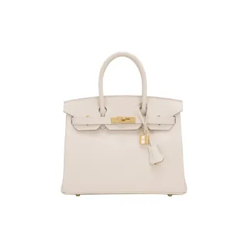 HERMES Birkin Epsom Leather Birkin Bag Handbags Women's 10 Craie Milkshake White