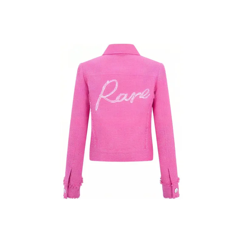 RARE Cropped Coats Women's Rose Red-1